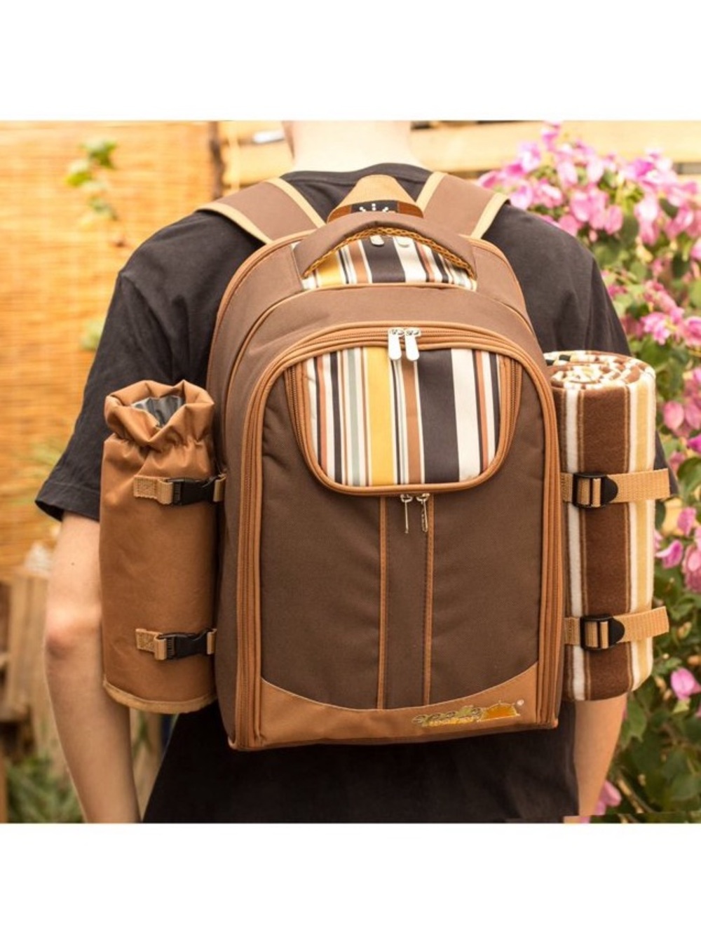 Apollo Walker Brown Picnic, Travel, Concert, Beach Backpack w Accessories NEW